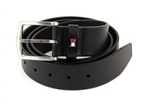 Tommy Hilfiger - Belts for Men - Leather Belts For Men - Metal Buckle And Details - 100% Genuine Leather - Denton Belt - Black - 115cm