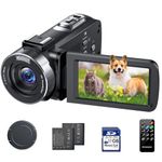 Camcorder Video Camera 4K, 42MP Vlogging Camera for Youtubers with 18X Digital Zoom, 3.0" 270° Rotating Screen Cam corder, Webcam, 32GB SD Card & 2 Batteries, Remote Control, Recording While Charging