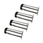 Qrity 4 PCS [Thickening] Sofa Legs Furniture Legs 100mm Adjustable Cabinet Legs Kitchen Feet Worktop/Desk Table Legs - Chrome Metal - Adjustable Height (Total:100-115mm)