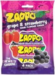 ZAPPO Sour Grape & Strawberry Chews - 4 Pack (116g)