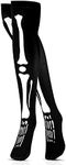 Skeleteen Skeleton Thigh High Socks - Goth Costume Bone Over the Knee High Sock Anatomical Skeletal Spooky Tight Stockings - 1 Pair