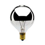 Bulbrite 40G16HM 40-Watt Incandescent Half Chrome G16.5 Globe, Candelabra Base [Pack of 6]