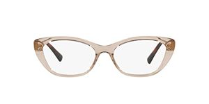 Vogue Eyewear Women's VO5425B Oval Prescription Eyewear Frames, Transparent Light Brown/Demo Lens, 54 mm