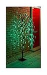 spot on dealz® 5 FT Weeping Willow Tree Outdoor Christmas Decorations 240 Green LED Tree Lights with Metal Flat Base Garden Ornaments for Home Xmas Display Indoor