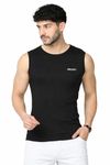 Boldfit Gym Vests for Men Workout Breathable Vest for man Lightweight Sleeveless Underwear t Shirts Regular fit Round Neck Tank top Boys Black