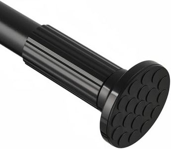 Tension Curtain Rod 51-168 In (4.25-14 Ft), Extra Long Outdoor Curtain Rod for Patio, Shower Curtain Rod No Drilling, Heavy Duty Adjustable Spring Tension Rod for Bathroom, Window, Black