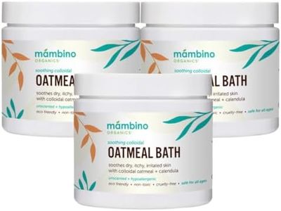 Organic Colloidal Oatmeal Bath Soak – 6oz 3-Pack of Oatmeal Powder for Dry, Irritated, Itchy Skin Relief – Cruelty-Free & Organic Bath Products for Adults Bath, Baby & Kids Bath by Mambino Organics