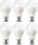 Amazon Basics LED B22 Bayonet Cap Bulb, 14W (equivalent to 100W), Warm White, Dimmable- Pack of 6