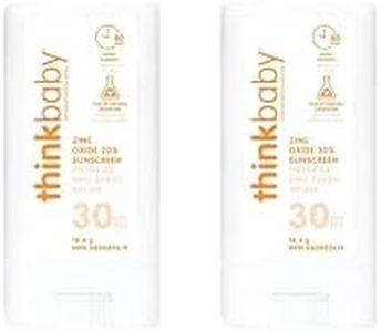 Thinkbaby SPF 30 Sunscreen Stick – Water Resistant Sun Cream for Babies, Kids and Adults – Mineral Sun Protection Travel Stick, 0.64 ounce (Pack of 2)