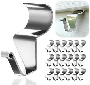 Aminigram 24-Pack Vinyl Siding Hooks Hanger, Heavy Duty Stainless Steel No-Hole Needed Vinyl Siding Clips, Vinyl Siding Hooks for Hanging Outdoor Decorations (24 Pack)