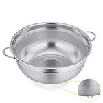 HaWare Stainless Steel Colander, 20cm Micro-Perforated & Footed Metal Colander with Handle, Heavy Duty Strainer for Kitchen Food/Pasta/Vegetable/Rice/Fruit/Noodles - Dishwasher Safe