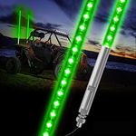 DING.PAI LED Whip Lights Flag Pole Safety Antenna for Offroad Sand Dune Buggy Can Am Maverick UTV ATV Polaris RZR XP 1000 Yamaha Trophy Truck 4X4 Side by Side (Green, 4 ft - Pack of 2)