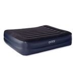 Intex Polyester Dura-Beam Standard Series Pillow Rest Raised Airbed with Built-in Pillow and Electric Pump Queen, Queen (U.S. Standard)