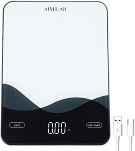 AIMILAR Food Scale, Chargeable LED Display 22lb with USB C Rechargeable Digital Kitchen Food Weight Scale for Baking and Cooking with Ounces and Grams 1g/0.1oz