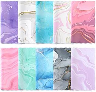 20 Pcs Microfiber Cleaning Cloth Cute Marble Design Microfiber Cloth Soft Multicolor Glasses Cleaner Cloth for Eyeglasses Camera Lens Cell Phone Screens Glasses, 6 x 6 Inches