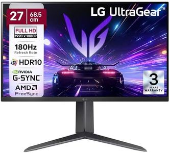 LG 27GS65F 68.5 cm (27 Inch) Ultragear FHD (1920x1080) IPS Gaming Monitor with 180Hz, 1ms (GtG), HDR10, NVIDIA G-SYNC Compatible, AMD FreeSync, HDMI, Tilt/Height/Pivot Adjustable, Anti-Glare (Black)