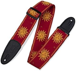 Levy's Leathers Jacquard Woven Guitar Strap, 2-Inch Wide, Red