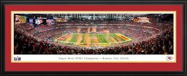 Kansas City Chiefs, 2024 Super Bowl Champions - 44x18-inch Double Mat, Deluxe Framed Picture by Blakeway Panoramas