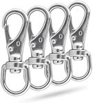 Ekunbuy Swivel Eye Snap Hooks, 304 Stainless Steel Heavy Duty 2.7 Inch 3.5 Inch Spring Hooks for Keychains, Bird Feeders, Pet Chains, Dog leashes