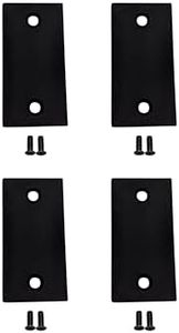 QCAA Stainless Steel Door Strike Filler Plate, 2-1/4" x 1-1/8", Matte Black, Made in Taiwan, 4 Pack