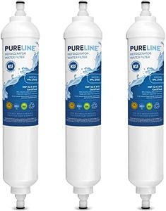 PURELINE GXRTQR Water Filter Replacement. Compatible with GE GXRTQR and GXRTQ. Triple Action Filtration with Advanced Carbon Block. (3 Pack)