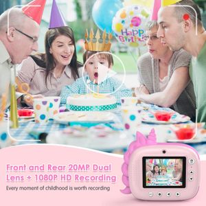 HiMont Kids Instant Print Camera – Pink Portable Photo Printer
