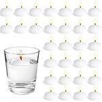 30 Pieces Floating Candles Unscented Tealights Candles Romantic Warm Decoration for White Wedding Valentine's Day Party Pool SPA Dinner Christmas Party (White)