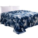 Elegant Comfort Luxury Velvety Feel Blanket, All-Season Lightweight Blanket, Ultra Plush, Soft, Cozy-Fuzzy Flannel Fleece for Couch, Sofa, Bed, Travel, Camouflage Design, Twin/Twin XL, Blue