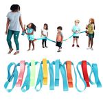 2PCS/Set Children Safety Walking Rope, 368cm/144.88in Anti‑Lost Baby Kid Toddler Walking Rope Safety Rope Noctilucent with 12 Colorful Handles for Preschool Daycare School Kids Outdoor