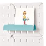 iDesign Cade BPA-Free Plastic Modular Hanging Pegboard Organizer Storage Shelf - 12.71" x 3.7" x 2.25", Aqua