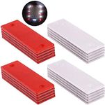 Swpeet 20Pcs Universal Red + White Plastic Rectangular Stick-on Car Reflector Sticker, Door Reflectors Interior Red + White Compatible Warning Plate Adhesive Reflector for Most Car