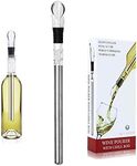 Wine Chiller, PTTECH 3 in 1 Stainless Steel Wine Bottle Cooler Stick Chiller with Aerator and Pourer for Merlot Beer Whiskey Cocktails Grape/Wine Accessory