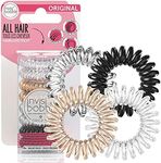 Invisibobble Original Hair Rings – 8 Pack of Strong Spiral Hair Ties for Women (Clear, Metallic, and Black), Multicolor