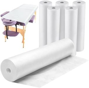 Tudomro 6 Roll Disposable Non Woven Bed Sheets 24 x 71 Inch Massage Table Paper Covers Non Woven Fabric Massage Bed Sheets Waterproof Spa Breathable Bed Cover for Beauty Salon, Hotels (White)