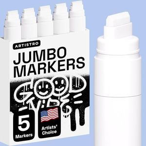 ARTISTRO 5 White Acrylic Paint Pens, Acrylic Paint Markers Jumbo Tip, Fabric Markers for Textile, Canvas, Rock, Glass, Wood, Paper, DYI, Paint Markers for Kids and Adults