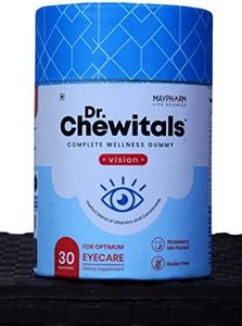 Dr. Chewitals Eye Care & Health Gummy for Kids & Adults (Vitamin A, Vitamin C, Vitamin E, Lutein, Astaxanthin, Zeaxanthin & Omega 3 DHA) (Pack of 30 * 2)