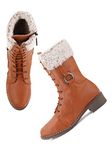 Sapatos Women Winter Leather Casual Tan Boots