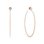 Michael Kors Stainless Steel and Cubic Zirconia Whisper Hoop Earrings for Women, Color: Rose Gold (Model: MKJ6001791)