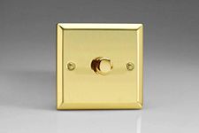 Varilight Victorian Brass, LED Dimmer Switch - V-Pro Series, 1 Gang (Single), 1 or 2 Way, 400 Watt (Trailing Edge)