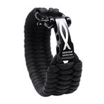 Savior Survival Gear Paracord Bracelet with Stainless Steel Adjustable Shackle (Black, 10)