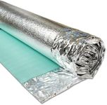 3mm Acoustic Silver DPM Underlay for Wood or Laminate Flooring - 15m2 Roll, Green / Silver Foil