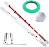 MEMELE Links Golf Putting Alignment Rail for Putting Green | Indoor & Outdoor Golf Putting Trainer， Precision Distance Control & Instant Feedback with Golf Ball & Putting Ring and Storage Bag