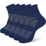 KOOOGEAR 5 Pairs Mens Cushioned Running Socks,Quarter Length Sports Trainer Socks,Anti-Blister Cotton Breathable Gym Tennis Athletic Socks