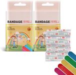 120pcs Colorful Bandages Kids Bandages Flexible Adhesive Bandages Waterproof Breathable Bandages Protect Scrapes and Cuts for Girls Boys Children Toddlers