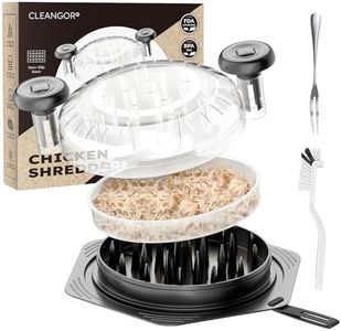 Cleangor Chicken Breast Shredder Tool Twist Large, BPA Free Meat Shredder with Ergonomic Handle, Non-Slip Food Shredder Tool for Pork, Beef Vegetables, Set of Chicken Shredder with Brush & Fork
