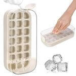 2024 Newest Ice Cube Tray with Lid and Bin 21 Pcs Quick-Fill Ice Cube Mold for Freezer Easy Press to Release White No-Touch Ice Cube Trays