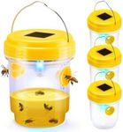 YOOYHHOME Wasp Traps Outdoor Hanging, Solar Wasp Trap for Hunting Wasps, Bees, Hornets, Insects, Carpenter Bee Traps for Outside, Reusable Wasp Traps, Bee Killer and Wasp Catcher for Outside 4 Pack
