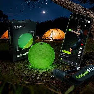 GlowFlex™ Reflex Ball with Counter App, Glow-in-the-Dark | TekXYZ® Online Community for Boxing Ball, Ideal for Coordination, Stress Relief, Home Workouts & Fitness | Stocking Stuffer Gift for All Ages