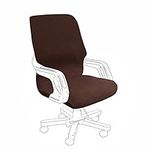 PiccoCasa Office Chair Cover Waterproof - High Back Chair Covers Stretchable, Jacquard Polyester Computer Chair Cover/Slipcovers, Swivel Chair Cover for Universal Rotating Coffee Color Large