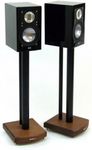 MOSECO 6 Black and Dark Bamboo Speaker Stands